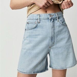AGOLDE Stella Short Light Blue Denim High Waist Organic Cotton size 24